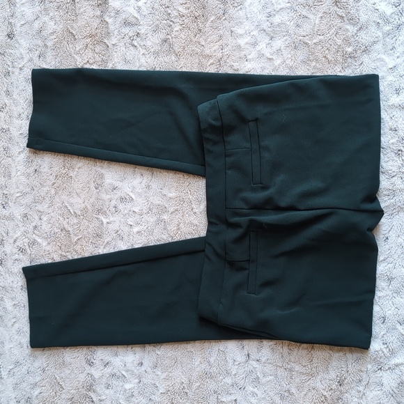 Soho Apparel Emerald Green Pull On Faux Leather Trim Pants - Picture 2 of 3